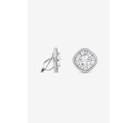 Jon Richard Rhodium Plated Baguette Cubic Zirconia Stud Clip Earrings In Silver Silver One Size