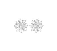 Jon Richard Rhodium Plated Baguette Starburst Stud Earrings In Silver Silver One Size