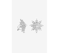 Jon Richard Rhodium Plated Crystal And Pearl Star Clip Earrings In Silver Silver One Size