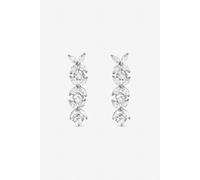 Jon Richard Rhodium Plated Cubic Zirconia Floral Earrings In Silver Silver One Size