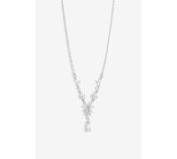 Jon Richard Rhodium Plated Cubic Zirconia Floral Necklace
