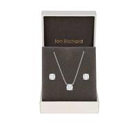 Jon Richard Rhodium Plated Cubic Zirconia Open Stone Set - Gift Boxed