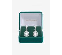 Jon Richard Rhodium Plated Cubic Zirconia Pear Drop Earrings One Size Silver