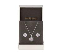 Jon Richard Rhodium Plated Cubic Zirconia Pink Jewellery Set - Gift Boxed Pink