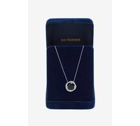Jon Richard Women's Rhodium Plated Cubic Zirconia Twist Halo Sapphire Pendant Necklace in Silver