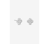 Jon Richard Women's Rhodium Plated Micro Pave Stud Earrings in Silver Jon Richard Silver One Size