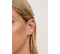 Jon Richard Rhodium Plated Mini Pearl And Crystal Earrings In Silver Silver One Size