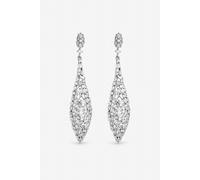 Jon Richard Rhodium Plated Mixed Stone Statement Earrings One Size Silver