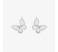 Jon Richard Rhodium Plated Mother Pearl Butterfly Earrings