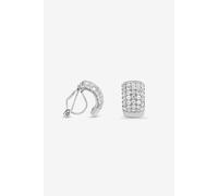 Jon Richard Rhodium Plated Multirow Crystal Clip Earrings In Silver Silver One Size