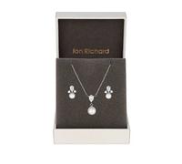 Jon Richard Rhodium Plated & Pearl Set - Gift Boxed