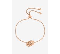 Jon Richard Women's Rose Gold Cubic Zirconia Heart Toggle Bracelet Jon Richard Gold One Size