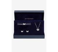 Jon Richard Silver Crystal Butterfly Trio Set - Gift Box Silver