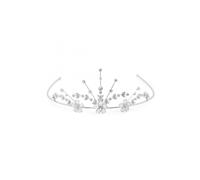 Silver Crystal Flower Statement Tiara - Gift Pouch Jon Richard Silver One Size