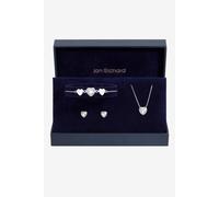 Jon Richard Silver Crystal Heart Trio Set - Gift Box Silver