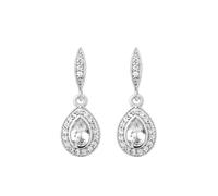 Jon Richard Silver Cubic Zirconia Pear Drop Earrings Silver