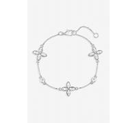 Jon Richard Silver Plated and Crystal Clover Bracelet One Size Silver