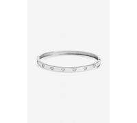 Jon Richard Silver Plated And Crystal Heart Bangle Silver