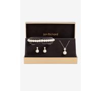Jon Richard Women's Silver Plated & Crystal Pearl Trio Set - Gift box