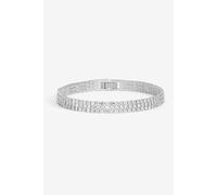 Jon Richard Silver Plated And Crystal Stone Multirow Bracelet Silver One Size