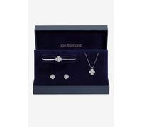 Jon Richard Silver Plated and Pave Clover Trio Set