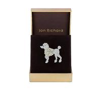 Jon Richard Silver Plated Aurora Borealis Poodle Brooch - Gift Boxed Silver