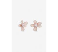 Jon Richard Silver Plated Blush Pink Flower Earrings Silver One Size