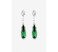 Jon Richard Gold Plated Crystal Emerald Drop Earrings