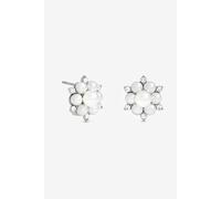 Jon Richard Silver Plated Crystal And Pearl Snowflake Clip Earrings Silver One Size