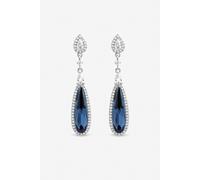 Jon Richard Silver Plated Crystal And Sapphire Drop Earrings Silver One Size