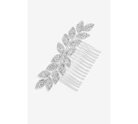 Jon Richard Women's Silver Plated Crystal Leaf Comb Jon Richard Silver One Size