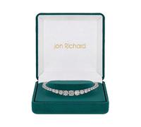 Jon Richard Silver Plated Cubic Zirconia Crystal Graduated Tennis Bracelet - Gift Boxed Silver