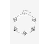 Jon Richard Women's Silver Plated Diamond Cut Clover Bracelet Jon Richard Silver One Size