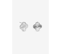 Jon Richard Silver Plated Diamond Cut Clover Earrings Silver One Size