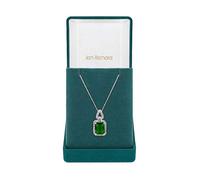 Jon Richard Silver Plated Emerald Cubic Zirconia Pendant Necklace - Gift Boxed Blue
