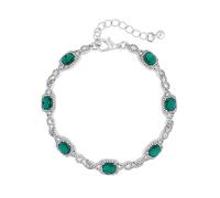 Jon Richard Silver Plated Emerald Green Infinity Bracelet Silver