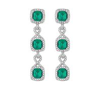 Jon Richard Silver Plated Emerald Green Infinity Earrings Silver