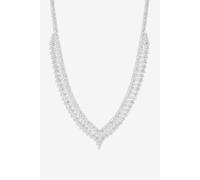 Jon Richard Silver Plated Pearl And Crystal V Necklace One Size Silver