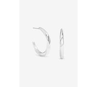 Jon Richard Silver Plated Polished Twist Hoop Earrings Silver One Size