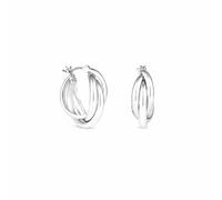 Jon Richard Silver Polished Interlocking Hoop Earrings