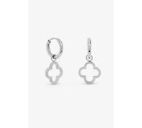Jon Richard Sterling Silver Plated Waterproof Clover Huggie Earrings Silver One Size