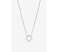 Jon Richard Sterling Silver Plated Waterproof Clover Necklace Silver One Size