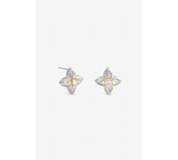 Jon Richard Women's Two Tone Cubic Zirconia Clover Stud Earrings Jon Richard Multicolor One Size