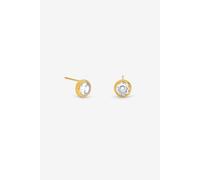 Jon Richard Waterproof Gold Plated Crystal Besel Stud Earrings Gold One Size