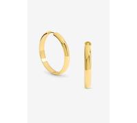 Jon Richard Waterproof Gold Plated Large Flat Surface Hoop Earrings Gold