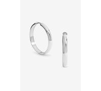 Jon Richard Waterproof Platinum Plated Large Flat Surface Hoop Earrings In Silver Silver One Size