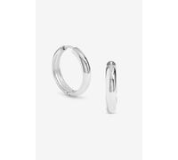 Jon Richard Waterproof Silver Plated Medium Flat Surface Hoop Earrings Silver One Size