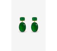 Jon Richard Gold Plated Crystal and Emerald Drop Earrings