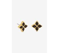 Jon Richard Women's 14K Gold Plated & Jet Druzy Stone Clover Earrings Jon Richard Gold One Size