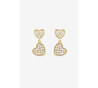 Jon Richard Women's 18K Gold Plated Micro Pave Heart Earrings Jon Richard Gold One Size